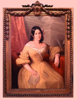 Retrato de Doña Gertrudis Gómez de Avellaneda (1840), óleo sobre tela (125,4 x 94,6 cm) del pintor sevillano Antonio María Esquivel Suárez de Urbina. Colección de pintura española del Museo Nacional de Bellas Artes de La Habana.