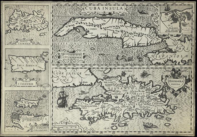 Cuba Ínsula. Hispaniola Ínsula. J. Hondius y G. Mercator. Ámsterdam/1613. 